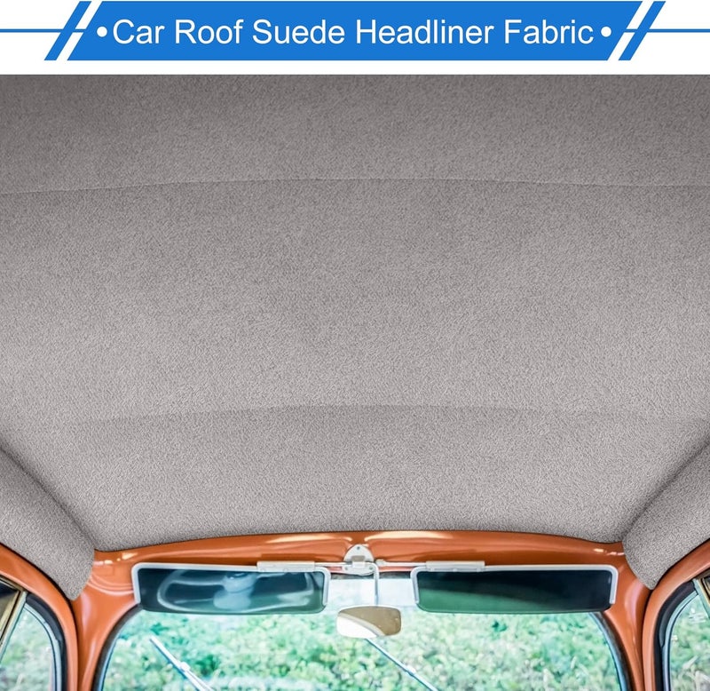 VekAuto Headliner Fabric 80" L x 60" W Interior Trim DIY Roof Repair Replacement for Car Truck RV SUV Boat Automotive Suede Fabric Dark Gray - Image 2
